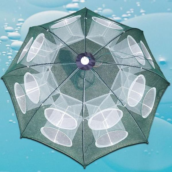 

strengthen 4-20 holes automatic fishing net nylon foldable catch fish trap for fishes shrimp minnows crab cast mesh fishing net