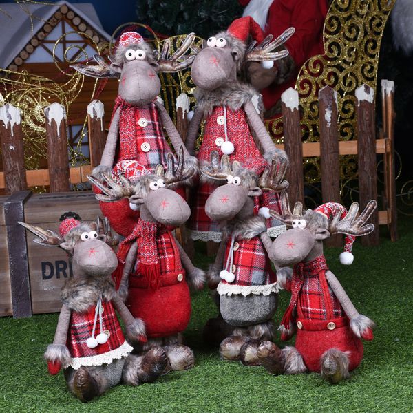 

christmas party decoration retractable dolls christmas decoration for tree santa claus snowman toys figurines natale decorazioni y191030