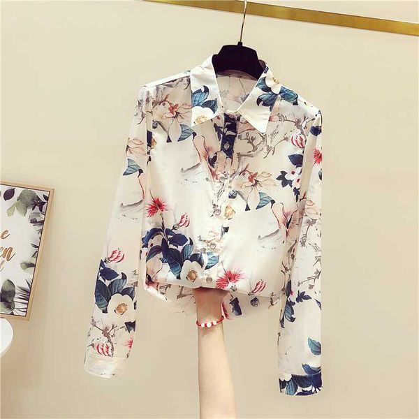 

beige white women leisure blouses long sleeve turn down collar office shirt blouse loose casual plus size chemise femme