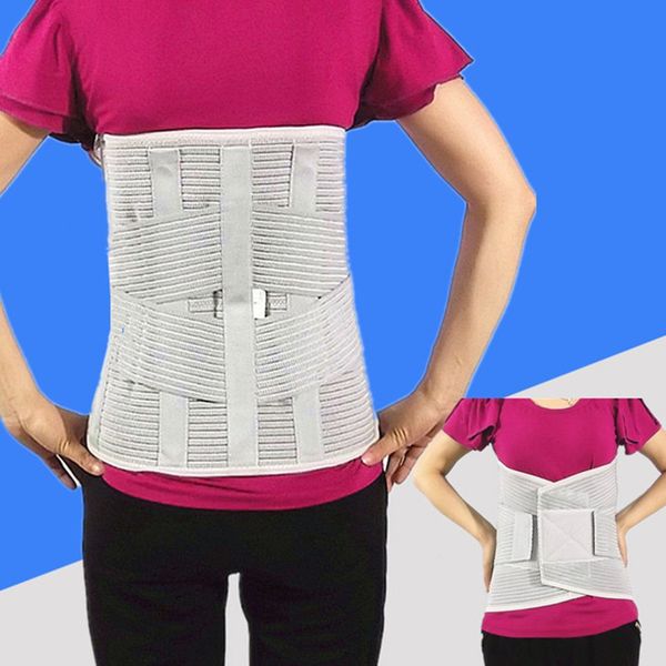 

lumbar support brace fashion breathable mesh four steels plate protection back waist support belt for universal, Black;gray
