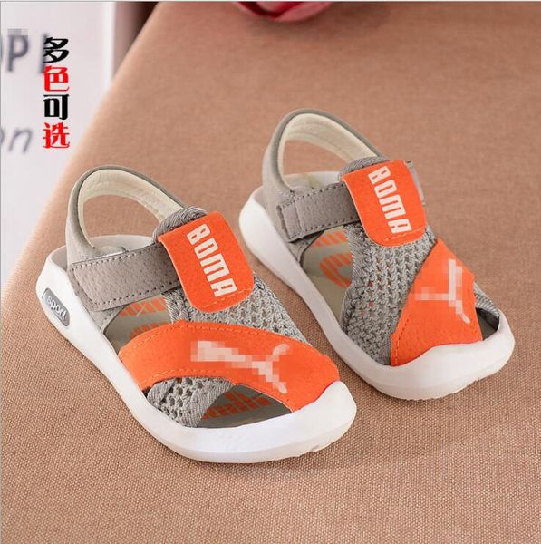 

2019 new spring and summer children's shoes new boys soft bottom beach shoes boys baotou sports sandals delivery, Black;red