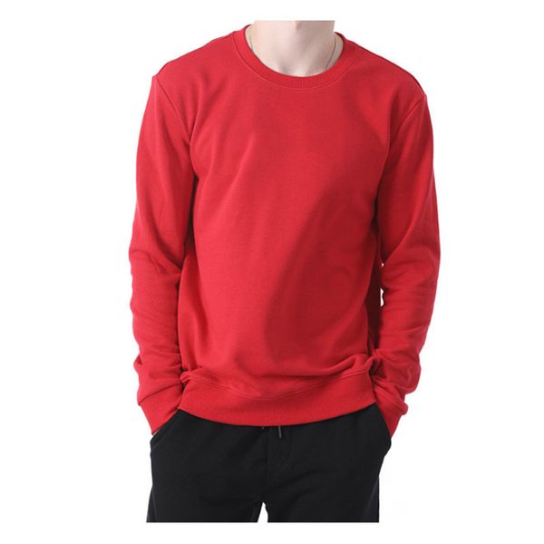

men's sweatshirt 2019 autumn new casual men's solid color crew neck sweatshirt pullover more size m-xxxl, Black