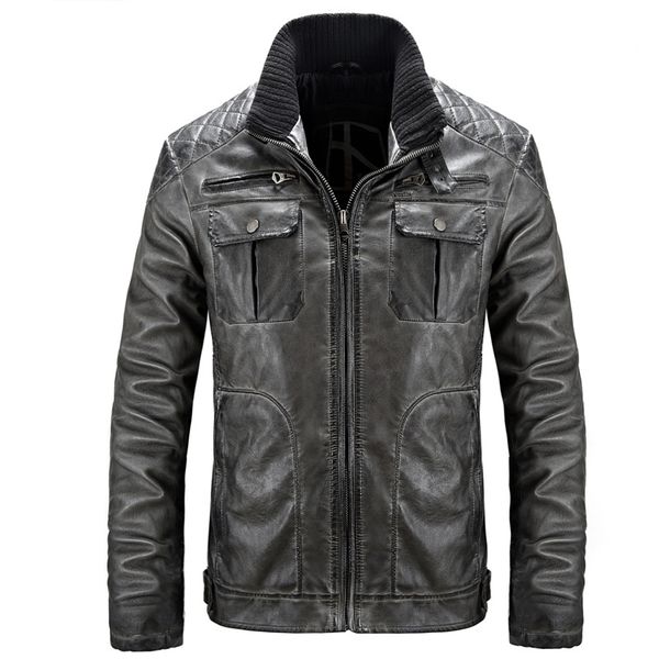 

winter autumn leather jacket mens padded biker motorcycle pu jacket men coat casual slim fit brand clothing black brown,18al001