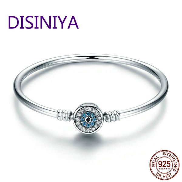 

disiniya genuine sterling silver blue eyes clear cz snake chain bracelet heart bracelet jewelry and luxury scb012, Black