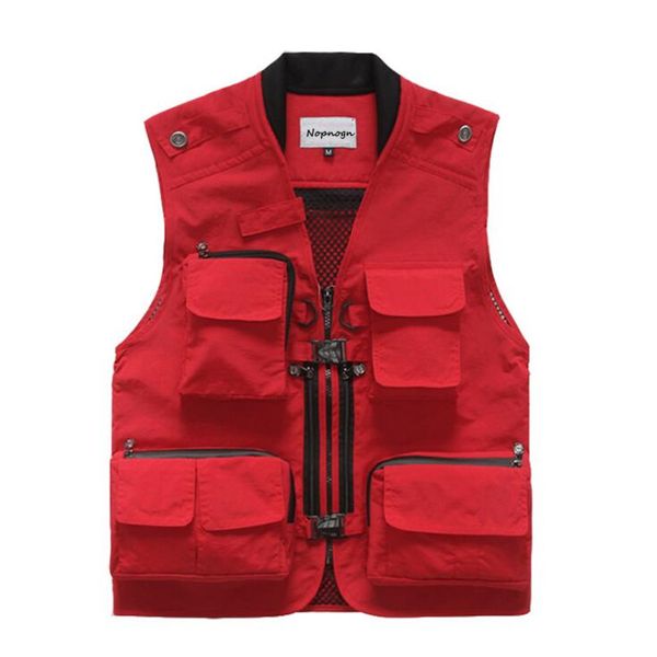 Frühling Herbst Männer Casual Multi Taschen Weste Fotografie Reporter Arbeit Gilet Homme Herren Mesh Patchwork ärmellose Jacke Chaleco