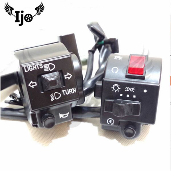 

black multi-function horn turn signal light headlight power button moto controller scooter motorbike control motorcycle switch