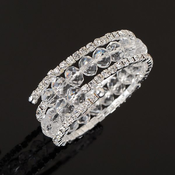 

new fashion wedding bridal elegant bangle wristband bracelet crystal cuff bling women gift bracelets & bangles b027, Black