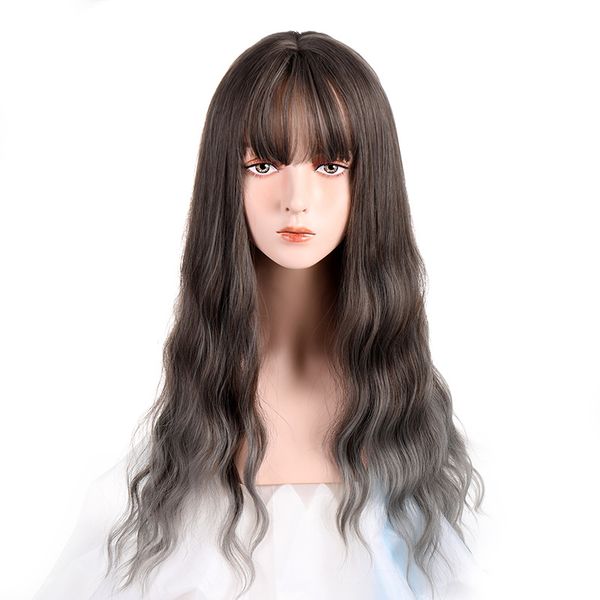 

vicwig ombre brown cosplay лолиа паѬик елкой длинне волние вие инеиекие па, Black