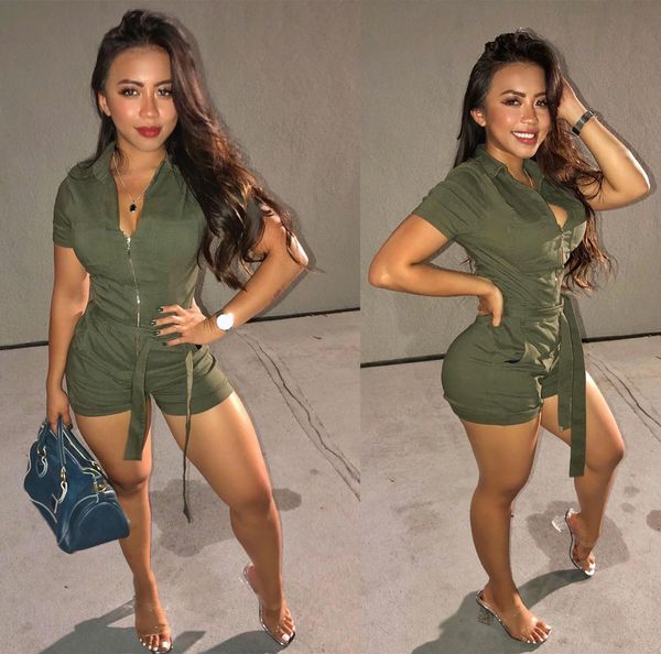 

2020 women's designer jumpsuit thin waistless green shorts short sleeve jumpsuit in summer dhl l1705, White