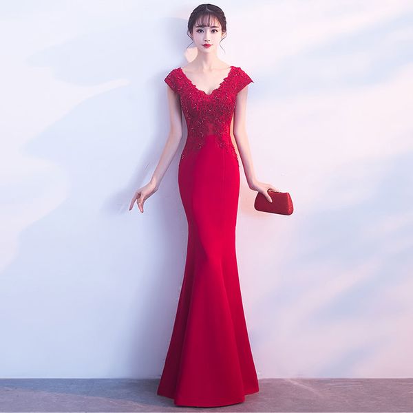 

новое поступление партии элегантные вечерние платья vestido де феста платье выпускного вечера robe de soiree кепка рукава кружева атлас, Black;red