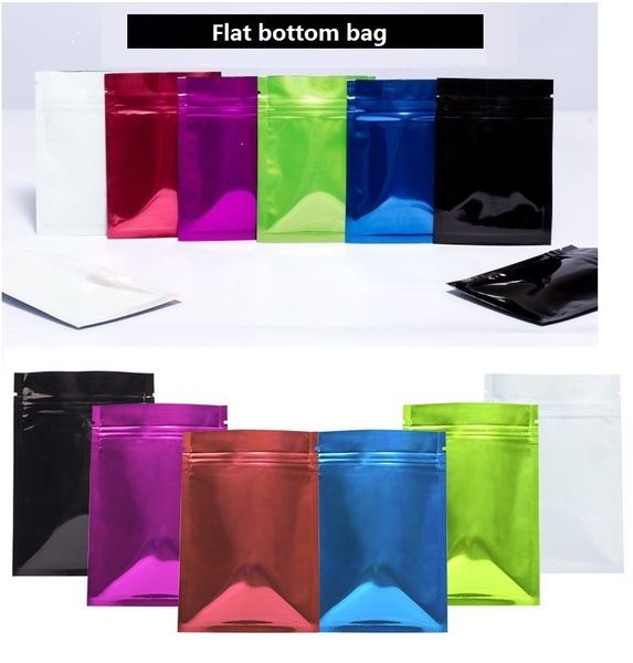 

10*15cm*16silk color aluminum foil bag aluminized closure pockets tea bag packaging flat bottom bag