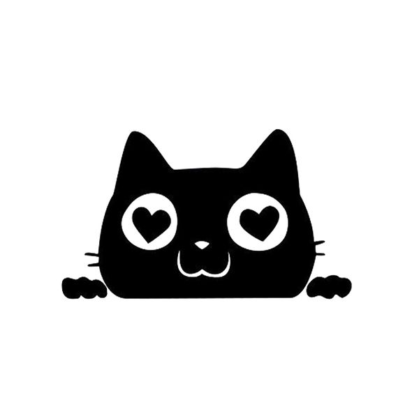 

11.4*6.4cm cat peeking love hearts - vinyl car decal fashion personality creativity classic attractive body decals