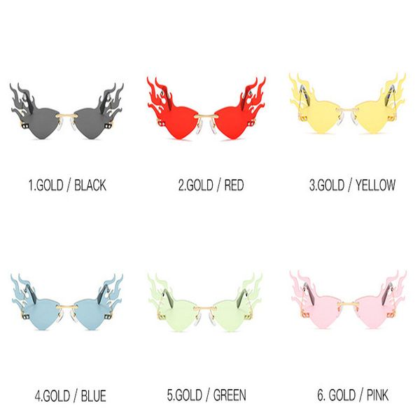 

firewave sunglasses fashion fire wave flame sunglasses women men rimless sun glasses eyewear luxury trending wide side party sunglasses pves