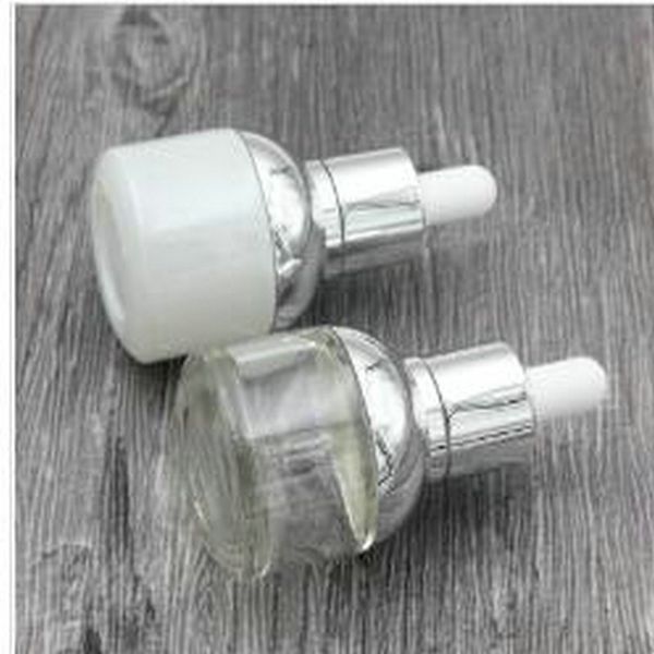 

30ml glass serum bottle pearl white transparent cosmetic essential oil packaging dropper bottle with plastic plug