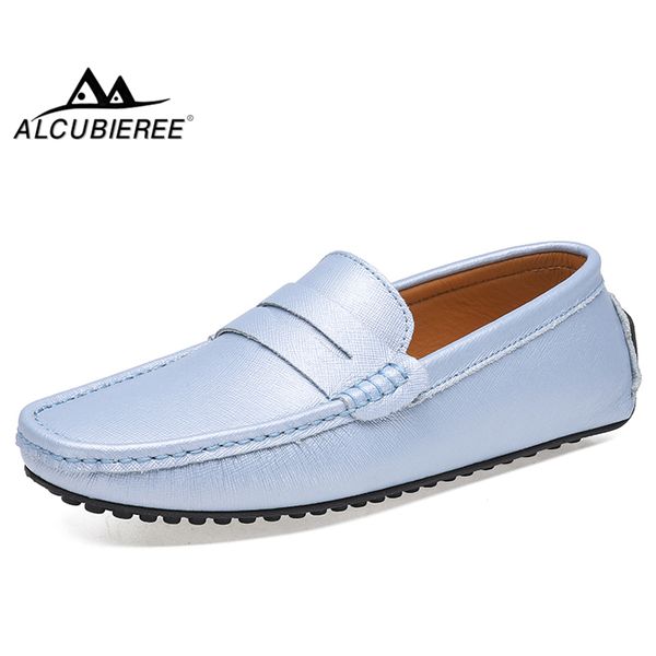 

alcubieree summer mens fashion penny loafers moccasins lightweight gomminos boat shoes men's flats driving shoes, Black
