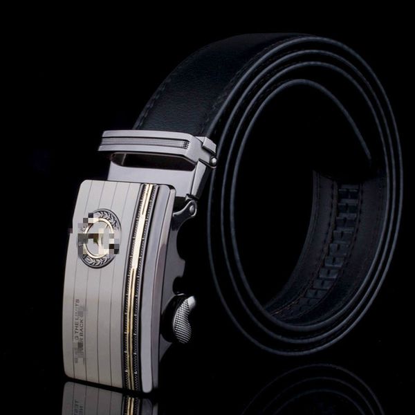 

leather belt automatic buckle men's leather belt high-end business leisure one wholesale generation, Black;brown