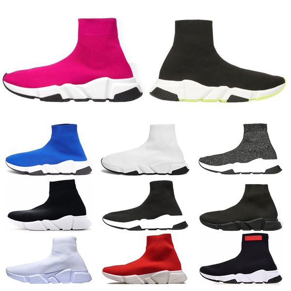 

2020 speed trainer men women sock shoes black white blue red glitter flat luxury casual shoes mens trainers runner sneakers size 36-45
