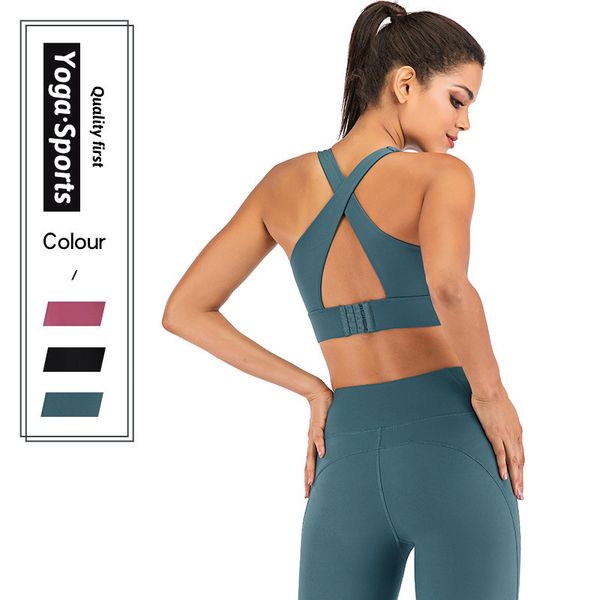 

2020 autumn winter new style shiny side chinlon fitness beauty back sports brassiere sports underwear yoga clothes /30, White;black