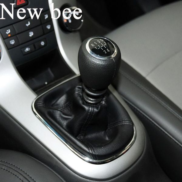 

newbee 5 /6 speed car gear shift knob lever stick handle boot cover case for chevy cruze 2008 2009 2010 2011 2012
