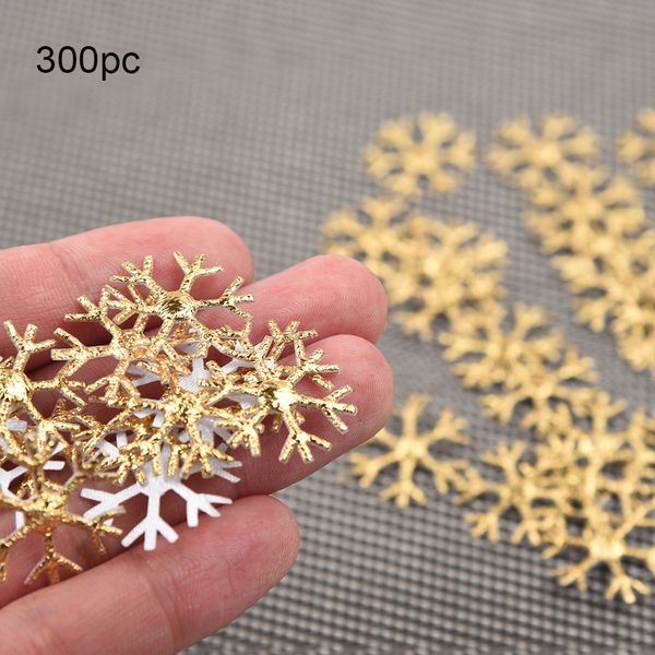 

300pc gold silver cloth christmas snowflake confetti christmas decoration 23mm tree decoration snowflakes gold #pys