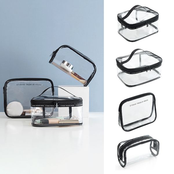 

cosmestic bags clear pvc travel cosmetic toiletry wash bag pouch zipper storage kit fashion transparent portable cosmetic pack
