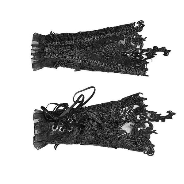 

punk rave steampunk vintage lace glove gothic lolita palace noble black women glove half finger clothes accessories, Blue;gray