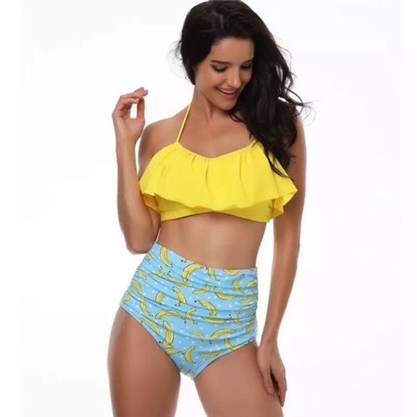 

women falbala bikini set push-up padded swimwear swimsuit bathing brazilian