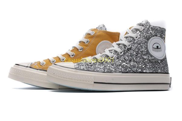 

chuck sequins 1970s x chiara ferragni high black yellow canvas casual shoes fashion luxury designer sneakers women men trainers zx02