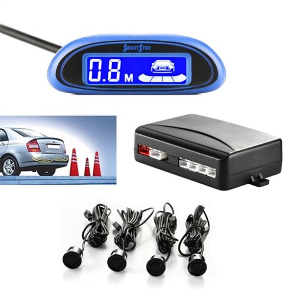 

new car reverse backup radar system parktronic 4 sensors led shows distance