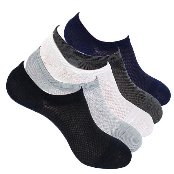 

men's sock slippers cotton non-slip silicone invisible no show boat socks summer autumn fashion male, Black