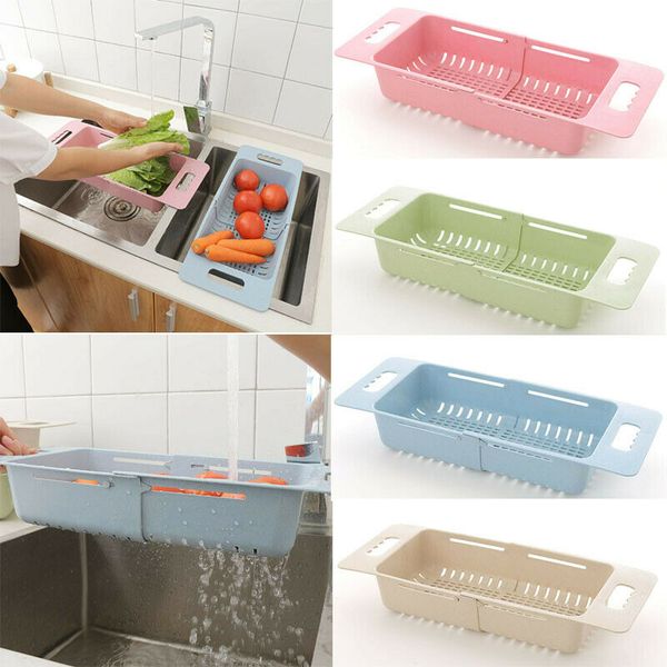 

1pc adjustable rectangle new kitchen tools or gadgets adjustable rectangle vegetable drainer basket multifunctional holder