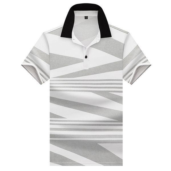 

fashion geometric patterns shirt men short sleeve slim fit turn-down collar summer & tees business men shirts, White;black