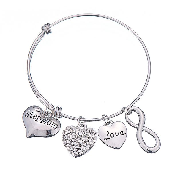 

fund family family affection series adjust bracelet stepmom love love lettering bracelet, Golden;silver