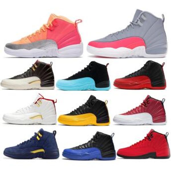 

mens 12 12s basketball shoes sunrise fiba reverse taxi flu game master chinese new year hyper jade wolf grey women 2020 zapatos sneakers