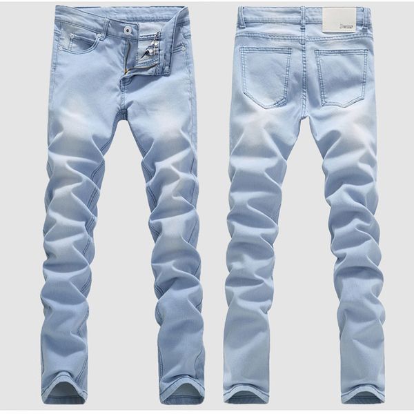 

2018 spring men's new, stylish men's casual cowboy trousers, slim was thin feet pants, brand jeans men, Blue