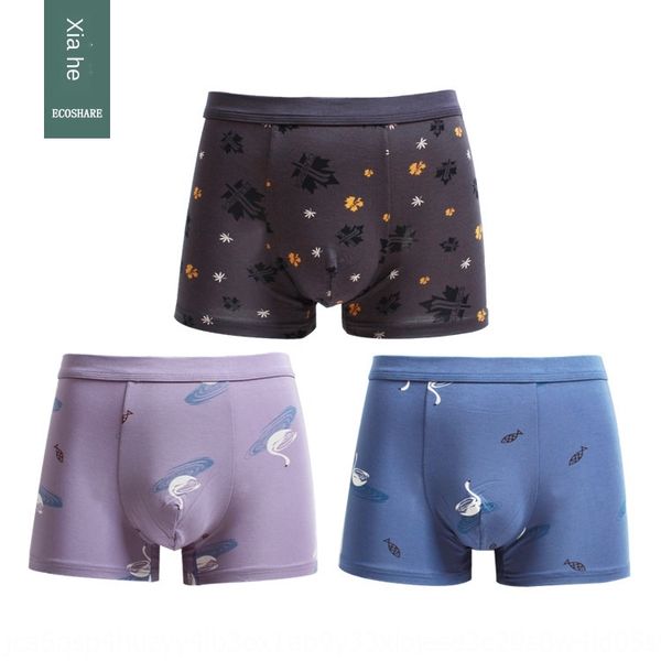 

активность 9 юаней 9 модальное мужское нижнее белье литературное мужское молодежное нижнее белье средняя талия печать модный стиль, Black;white