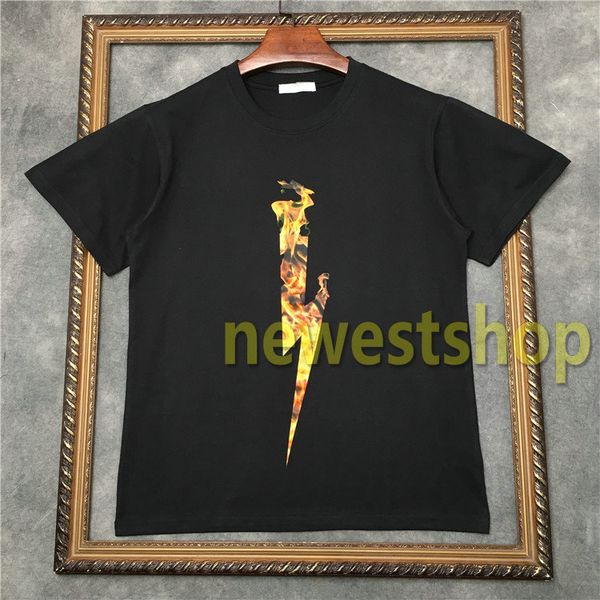 

2020 luxury designer for men t shirt flame geometry printing t shirts fashion t-shirt womens cool designer t shirts un, White;black
