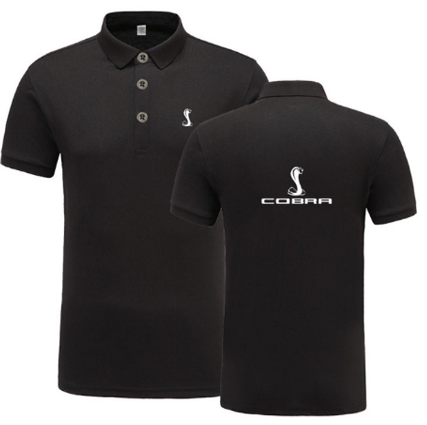 

new summer short-sleeve polo homme cotton fashion cobra logo print polo shirt casual business camisa h