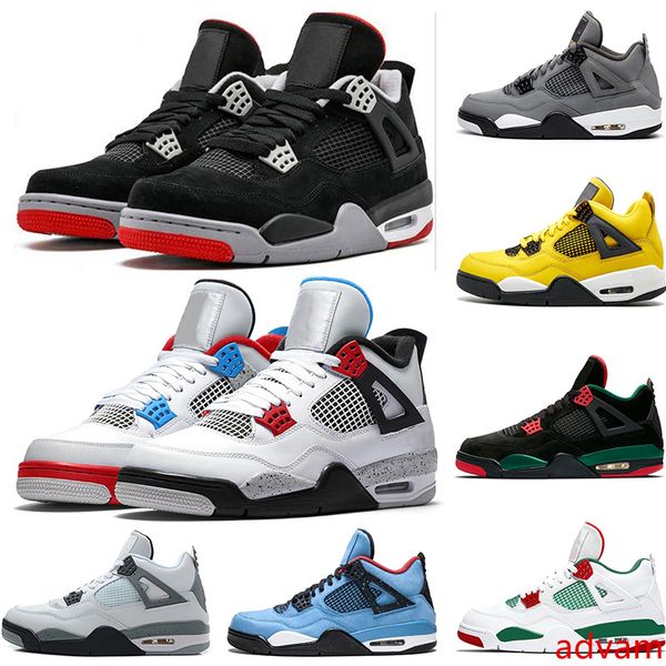 

new bred 4s what the 4 men basketball shoes white cement cool grey royalty raptors mens sneakers designer sports size 7-13