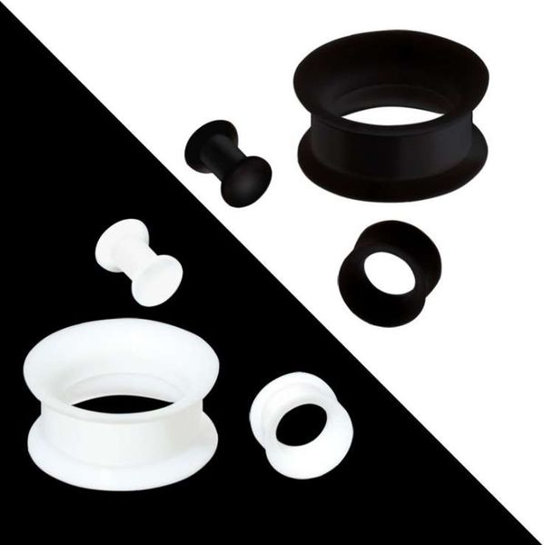

силиконовые уха туннели unisex earlets gauge мода пирсинг украшения расширители верхнего качества уха штепсельной вилки оптовой, Silver