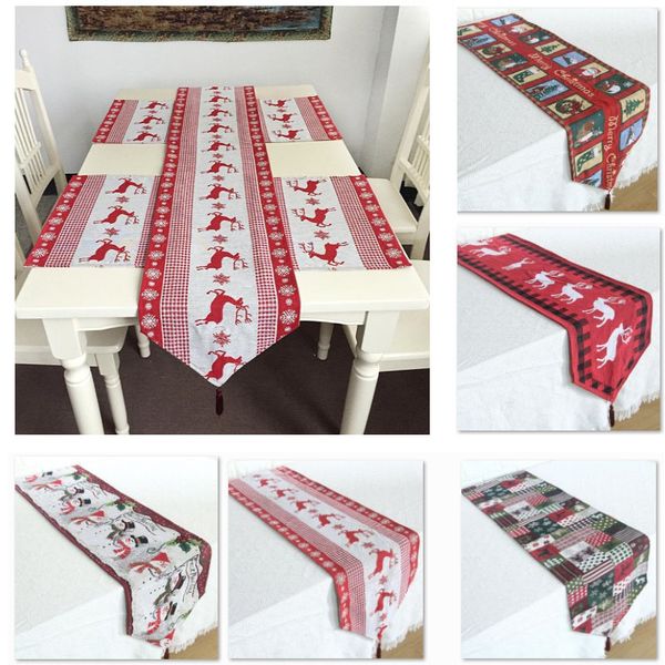 

christmas deskdecoration 5 styles cartoon deer print table cloth table flag pad home festival party supplies dhl hh9-a2570