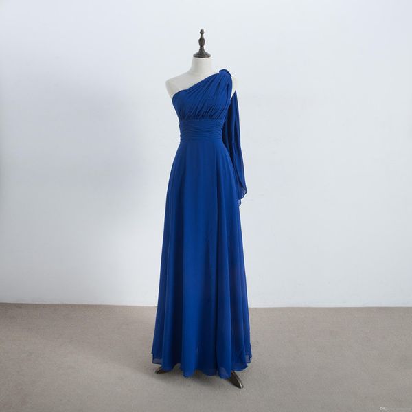 

Длинные шифоновые конвертируемые платья подружек невесты Royal Blue 2019 Лето Beach Wedding Pa