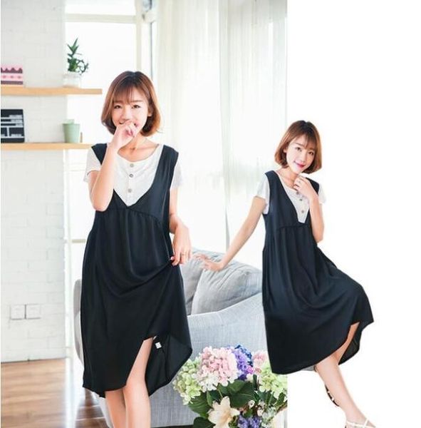 

2019 women's dress maternity dress short-sleeved d-71, White