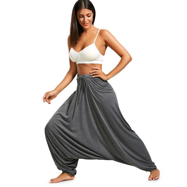 

wipalo women trouser drop bottom harem pants with drawstring casual loose plus size full length pants hippie balloon s-2xl, Black;white