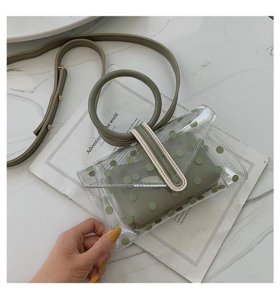 

летняя сумка леди 2020 версия прозрачное желе одно плечо сумка мода ручной косой небольшой квадрат
