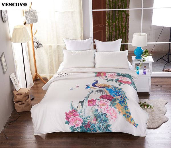 2019 Peacock 3d Printing Silk Comforter Summer Quilt Four