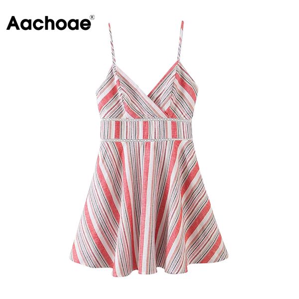 

fashion a line striped dress women lace patchwork spaghetti strap party dress sleeveless backless casual mini dresses, Black;gray