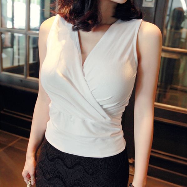 

concubine luoyilan temperament vest coat v-neck slim camisole female sleeveless base bra top, White