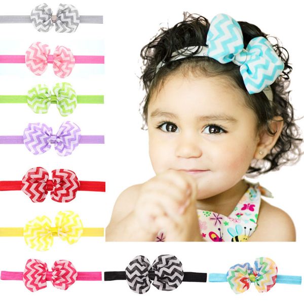 

new baby bowknot wave headbands elastic pgraphy hair band for girls children hair accessories ing, Slivery;white