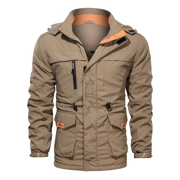 

fashion male clothing us army tactical men's windbreaker hoodie field outwear casaco masculino jacket dropshipping, Tan;black